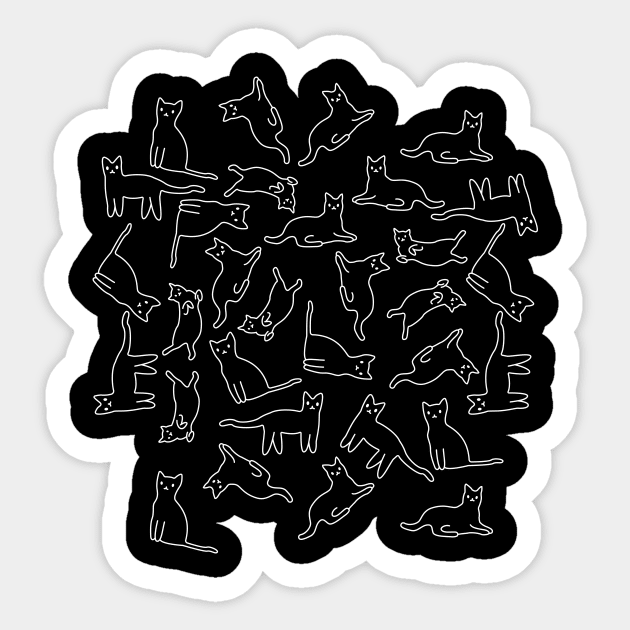 Expressionless cats Sticker by JDP Designs